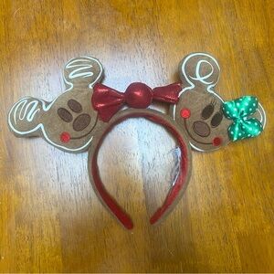 Mickey and Minnie Mouse Christmas Gingerbread Ear Headband